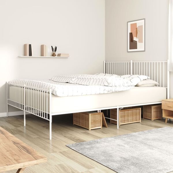 vidaXL Bedframe Metaal Wit 200x200 cm - 55% Korting!