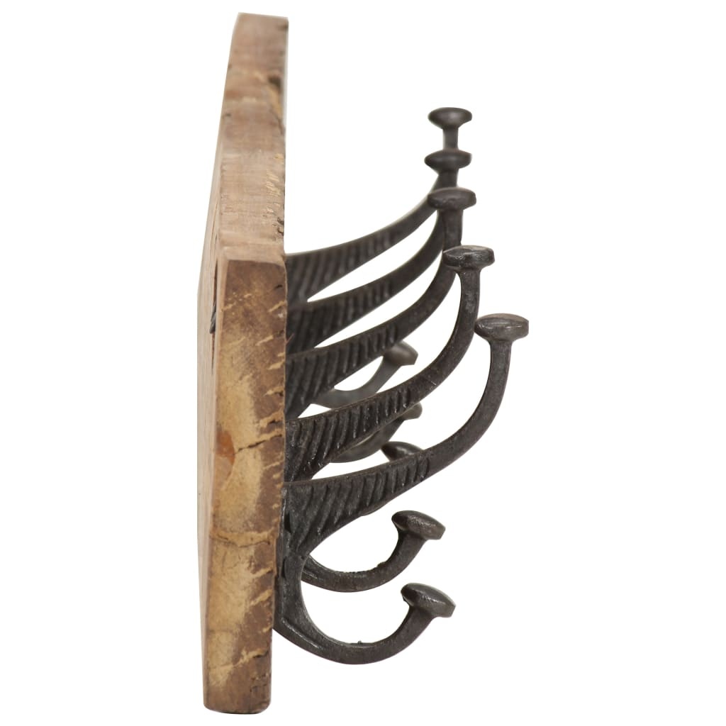 vidaXL Kapstok Gerecycled Hout met 5 Haken - 55% Korting