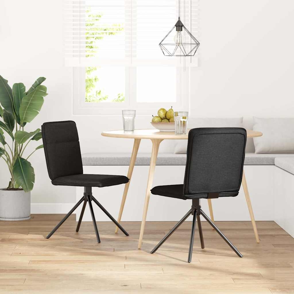 vidaXL Eetkamerstoelen 2 st. stof zwart - 40% Korting!