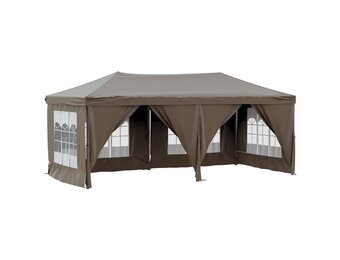VidaXL Partytent Taupe - 3x6m Inklapbaar met Zijwanden | 55% Korting!