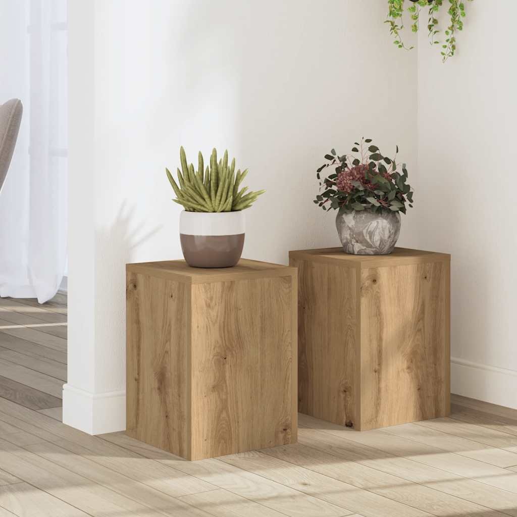 vidaXL Plantenstandaards (2 stuks) - 40% Korting - Hout Artisanaal Eiken