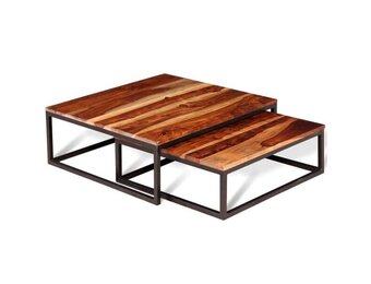 vidaXL 2-delige Salontafelset Sheeshamhout | Nu 55% Korting!