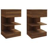 vidaXL Nachtkastjes Eikenkleur Bewerkt Hout (2 st.) - 40% Korting!