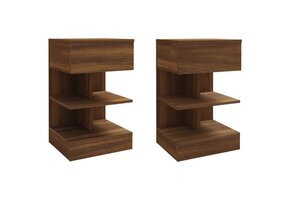 vidaXL Nachtkastjes Eikenkleur Bewerkt Hout (2 st.) - 40% Korting!