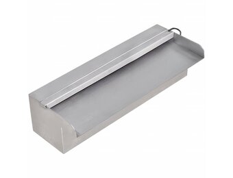 vidaXL Zwembadwaterval met LED's (40% KORTING) - Rechthoekig 30cm RVS