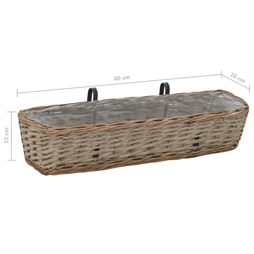 vidaXL Balkonbakken Wicker 2 st. 80cm - 55% Korting!