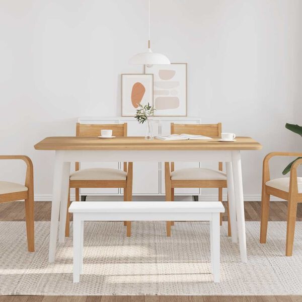 vidaXL Bank 90cm Wit - Massief Rubberwood | 68% Korting!