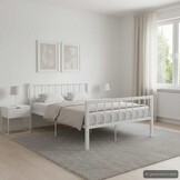 vidaXL Bedframe Metaal Wit 120x200 cm - 55% Korting