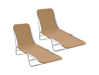 vidaXL Ligbedden Taupe (2 st.) - 64% Korting