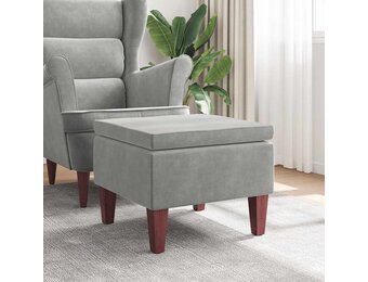 vidaXL Kruk Fluweel Lichtgrijs - 67% Korting!