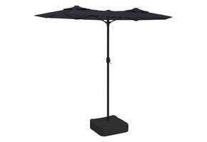 vidaXL Dubbele Parasol met LED - 316x240cm Zwart (70% Korting!)
