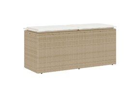 vidaXL Tuinbank Poly Rattan Beige - 61% Korting - 110x40x44 cm