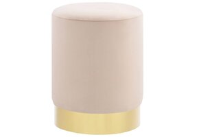 vidaXL Kruk Fluweel Abrikoos/Goud - 64% Korting