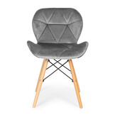 Fluwelen Eetkamerstoelen Grijs (Set van 4) - 40% Korting