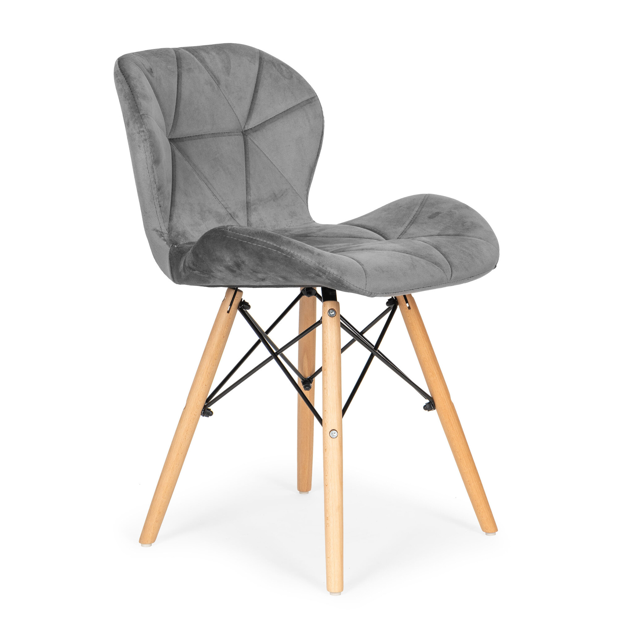 Fluwelen Eetkamerstoelen Grijs (Set van 4) - 40% Korting