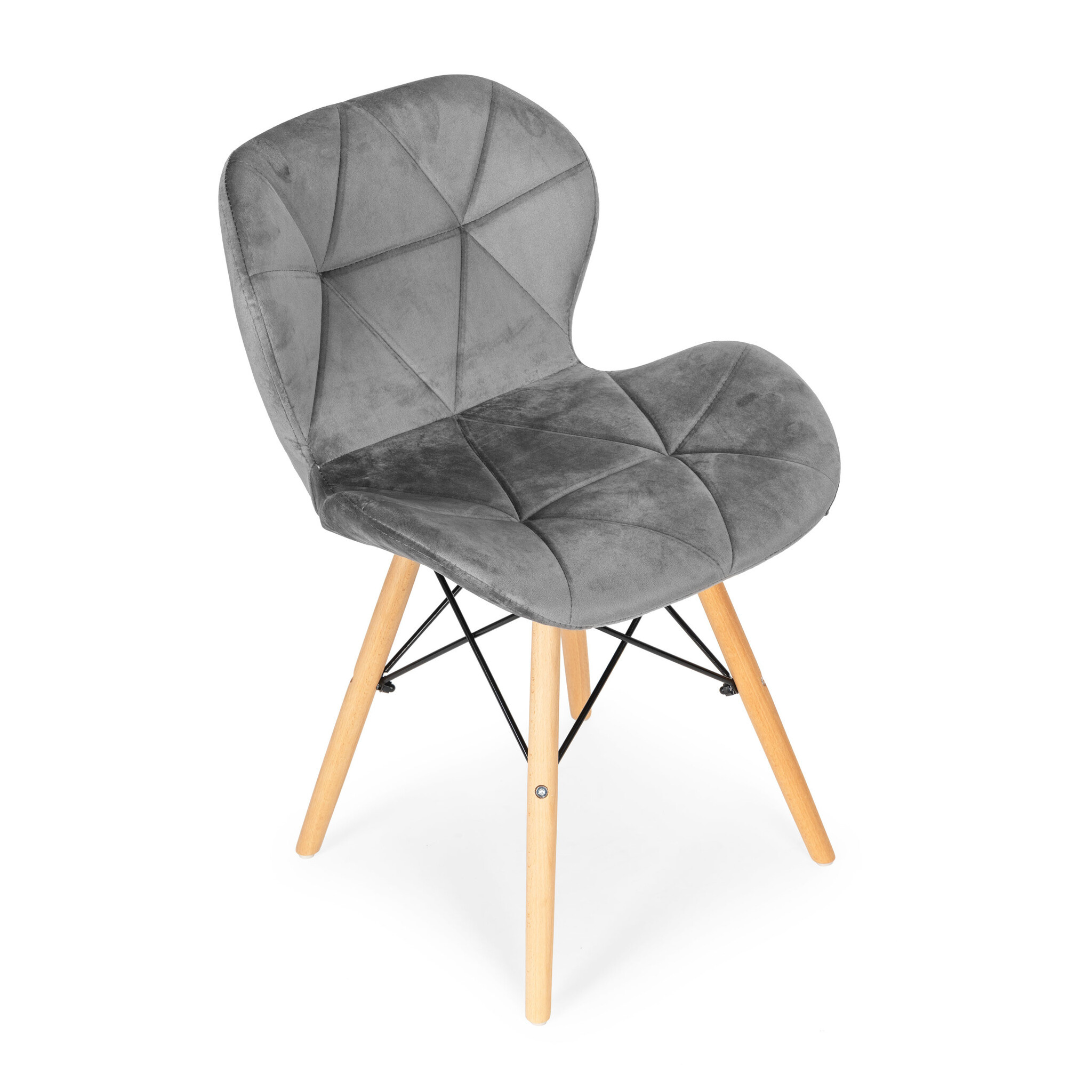 Fluwelen Eetkamerstoelen Grijs (Set van 4) - 40% Korting