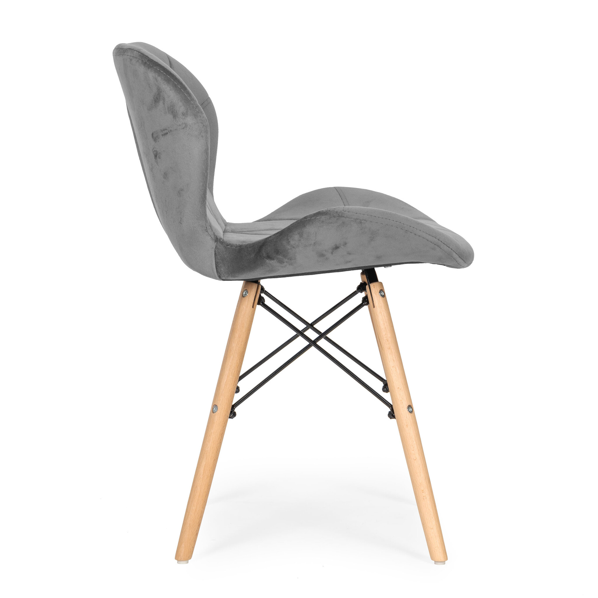 Fluwelen Eetkamerstoelen Grijs (Set van 4) - 40% Korting