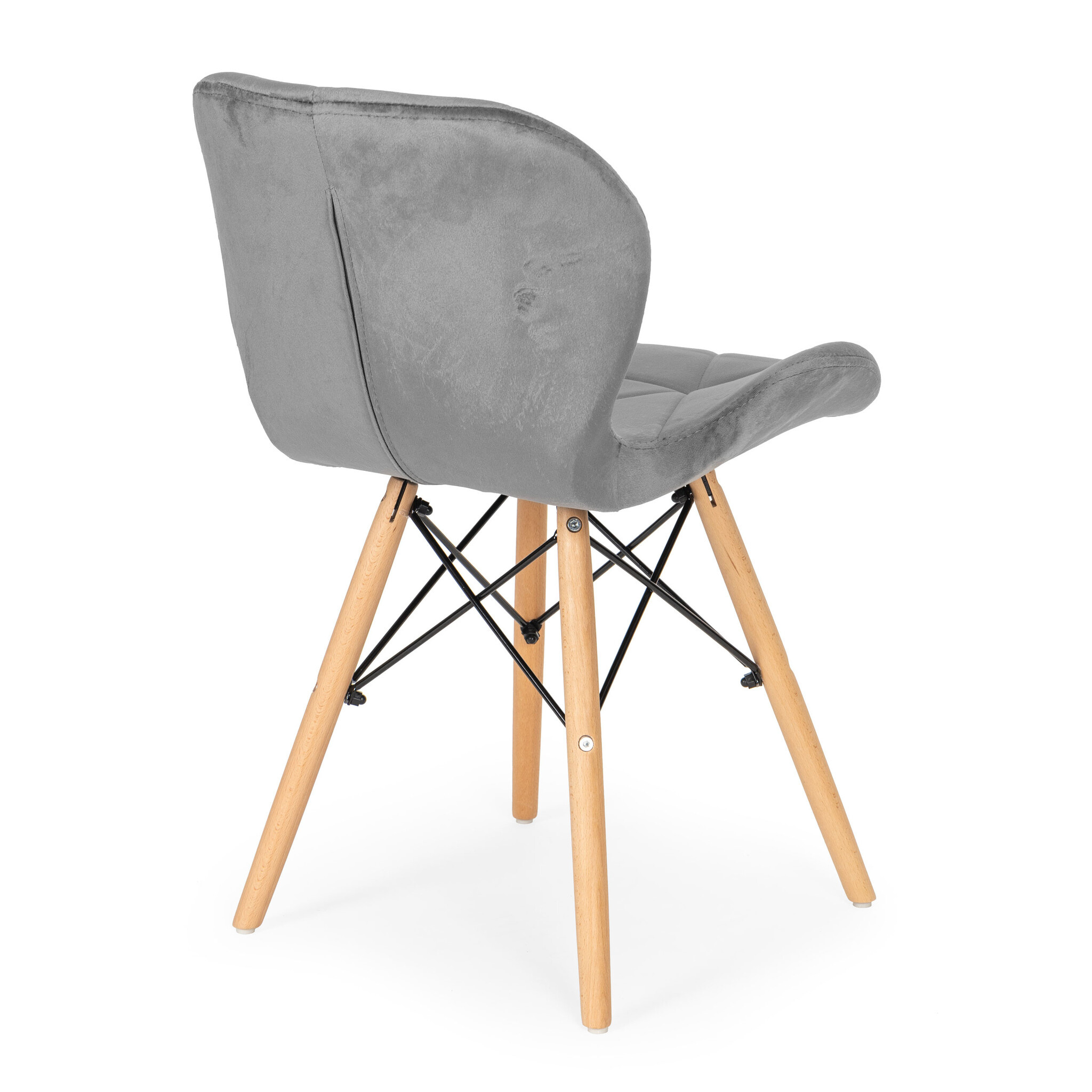 Fluwelen Eetkamerstoelen Grijs (Set van 4) - 40% Korting