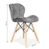 Fluwelen Eetkamerstoelen Grijs (Set van 4) - 40% Korting