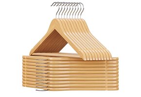 Houten Kledinghangers 44.5cm Antislip 10 Stuks - Naturel (40% Korting)