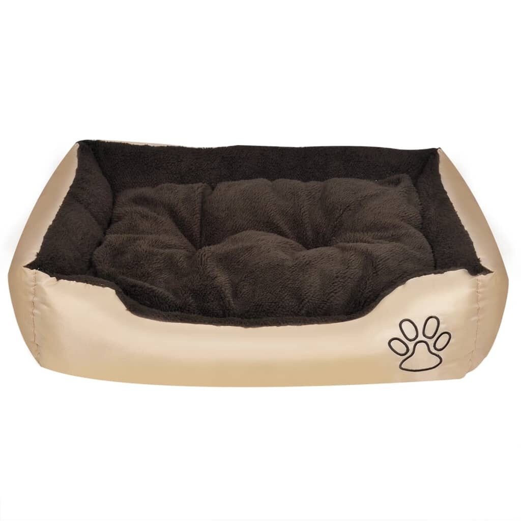 vidaXL Hondenmand met kussen - M - Beige/Bruin - 40% Korting