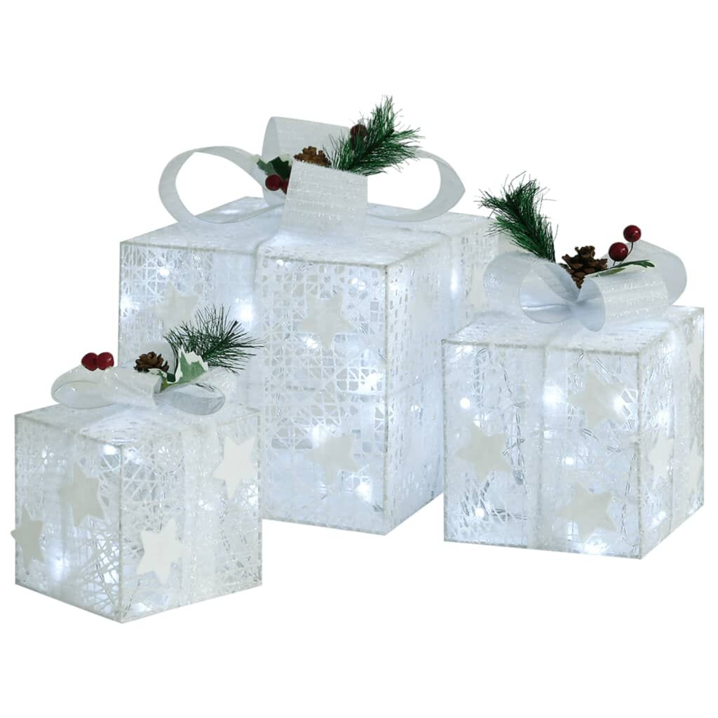 vidaXL Kerstgeschenkdozen Set van 3 - Wit - 35% Korting!