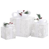 vidaXL Kerstgeschenkdozen Set van 3 - Wit - 35% Korting!