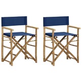 vidaXL Regisseursstoelen (2 st) Blauw Bamboe - 40% Korting!