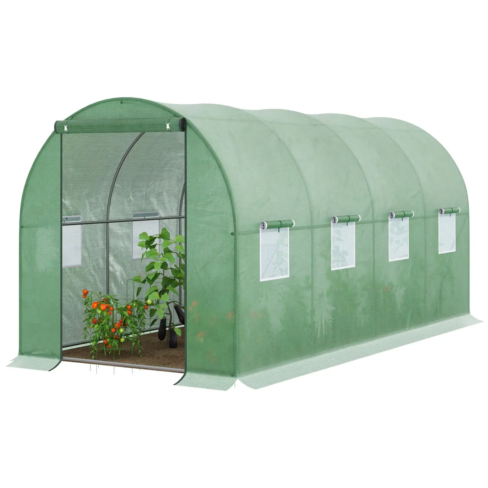Tunnelkas folie 4.5x2x2m - UV-bestendig met horren | 40% Korting