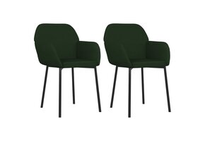 vidaXL Eetkamerstoelen 2 st fluweel donkergroen - 40% Korting!