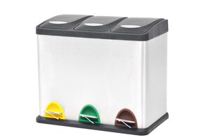 vidaXL Pedaalemmer Recycling 24L RVS - 40% Korting