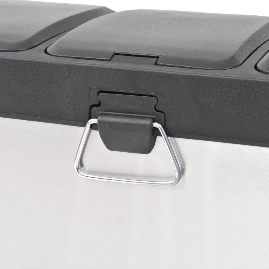 vidaXL Pedaalemmer Recycling 24L RVS - 40% Korting