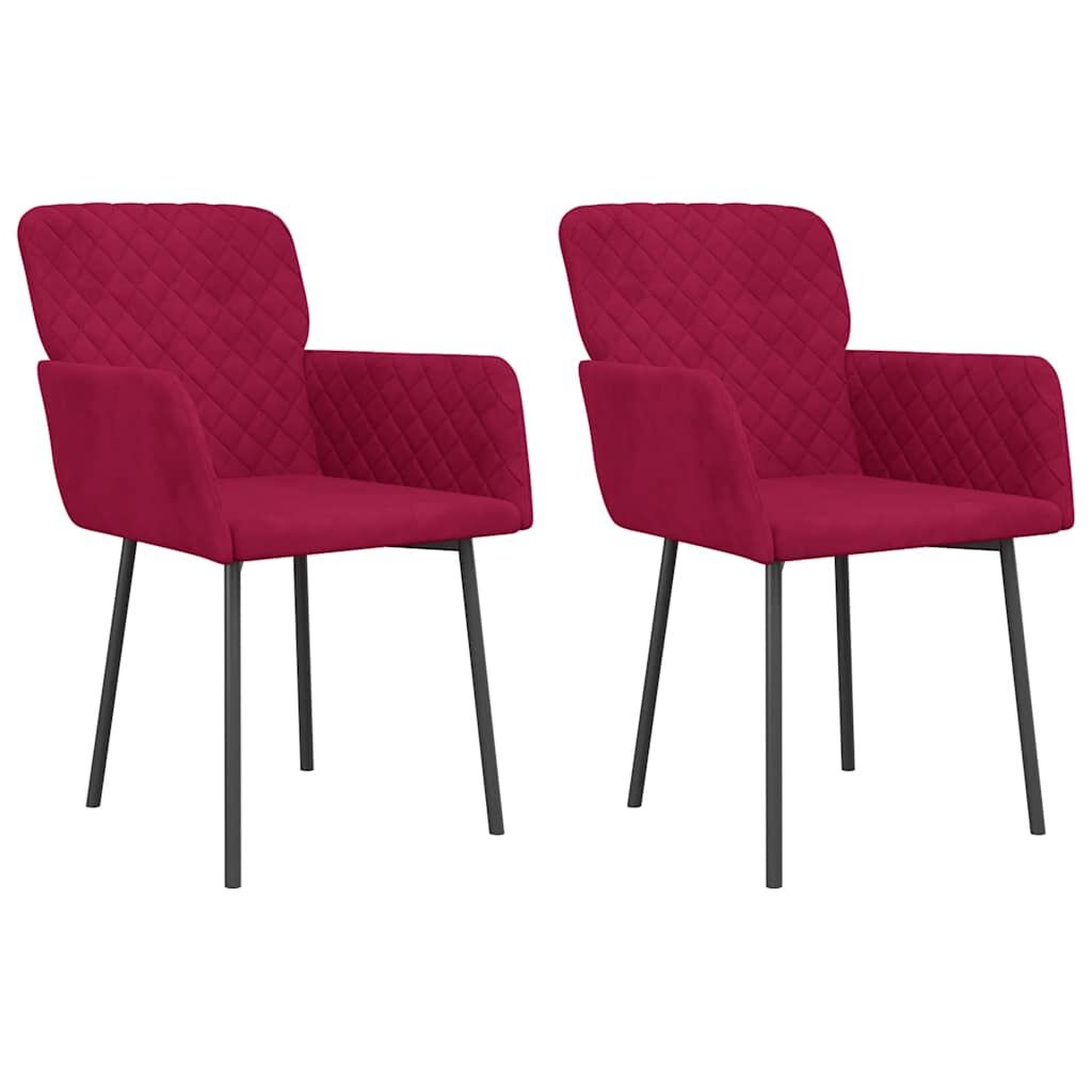 vidaXL Eetkamerstoelen (2x) Fluweel Wijnrood - 60% Korting!