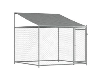 vidaXL Hondenhok Met Dak & Deur (2x2x2m) - GGALV STAAL GRIJS | 46% KORTING!