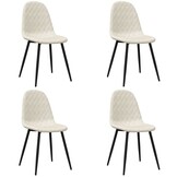 4x vidaXL Eetkamerstoelen Fluweel Crèmewit - 40% Korting!