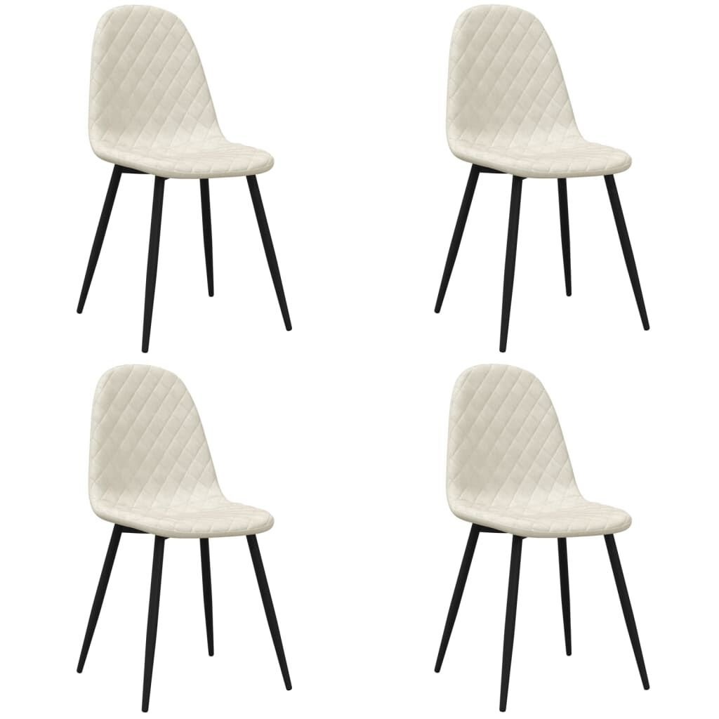 4x vidaXL Eetkamerstoelen Fluweel Crèmewit - 40% Korting!