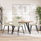 4x vidaXL Eetkamerstoelen Fluweel Crèmewit - 40% Korting!