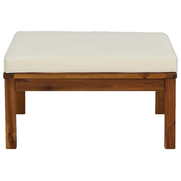 vidaXL 3-delige Loungeset Acaciahout & Crèmewitte Kussens - 46% Korting!