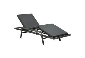 vidaXL Ligbed Poly Rattan Grijs met Kussen - 64% Korting!