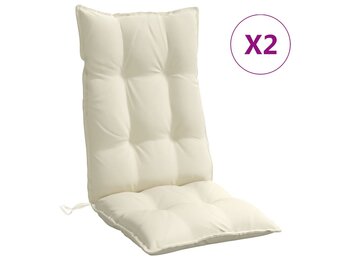 vidaXL Stoelkussens Hoge Rug Oxford Crème - Nu 60% Korting!