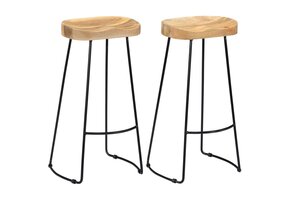 vidaXL Gavin Barkrukken (2 stuks) - Massief Mangohout - 39% Korting