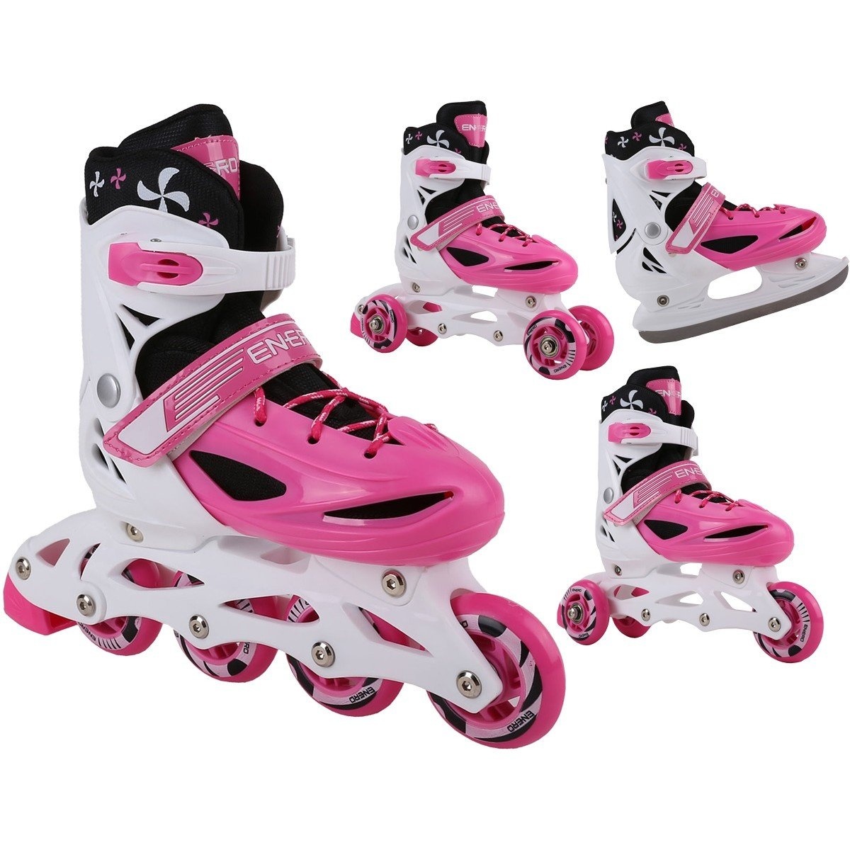 40% Korting! Enero 4-in-1 Rolschaatsen Roze (Maat 34-37) - Veelzijdig Plezier