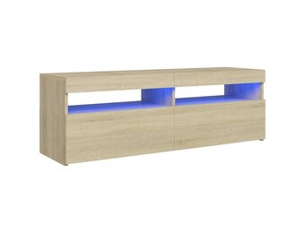 TV-meubel met LED 120cm Sonoma Eiken - 40% Korting!