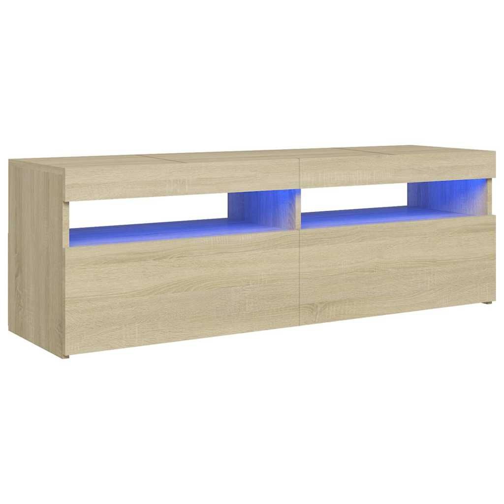TV-meubel met LED 120cm Sonoma Eiken - 40% Korting!