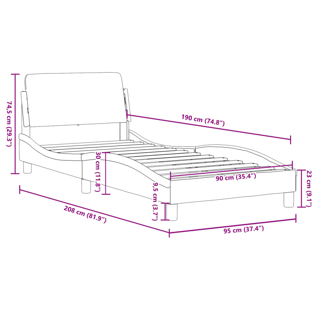 vidaXL Bedframe 90x190 cm - Donkerbruin (40% Korting!)