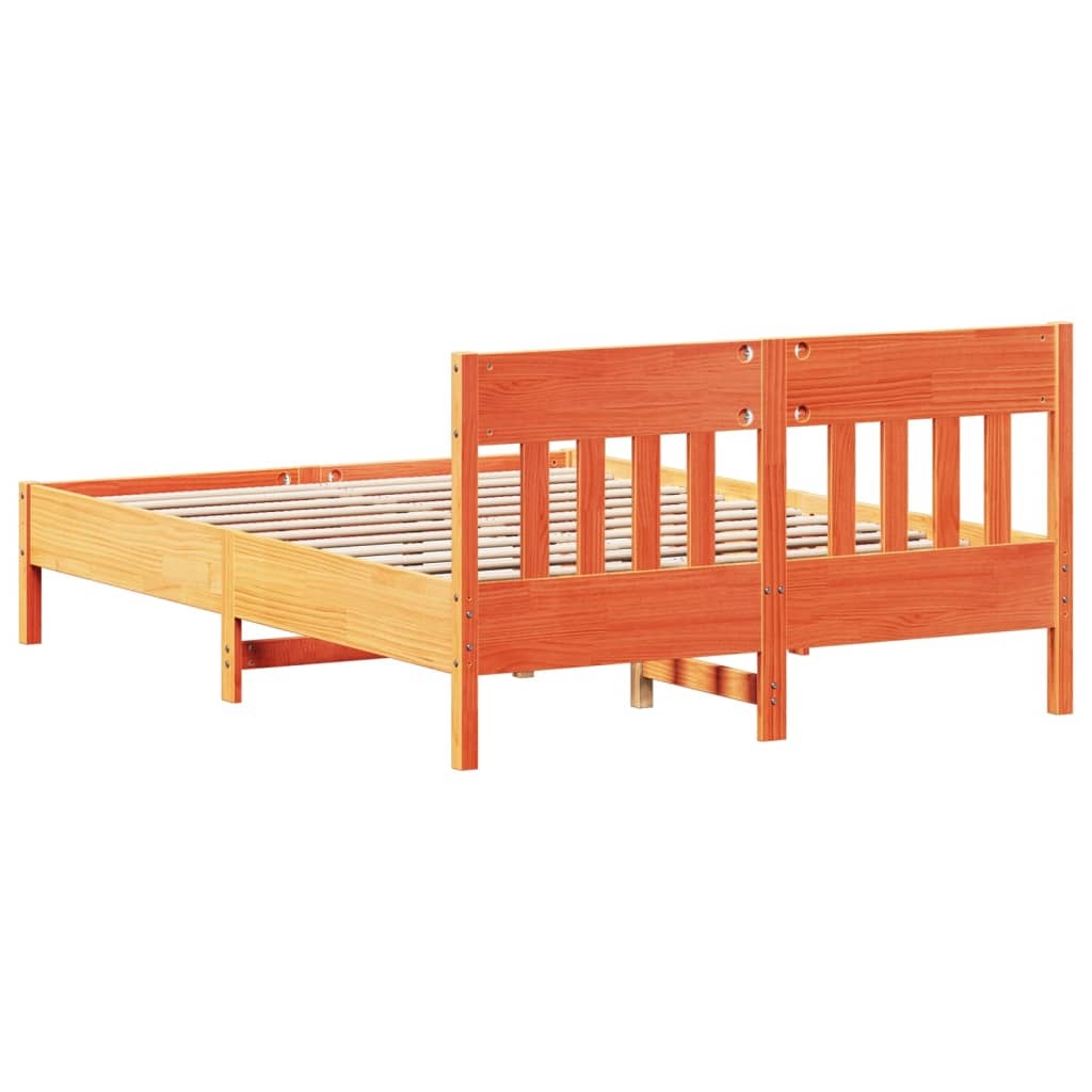 vidaXL Bedframe Grenenhout Wasbruin 140x200 cm | 40% Korting