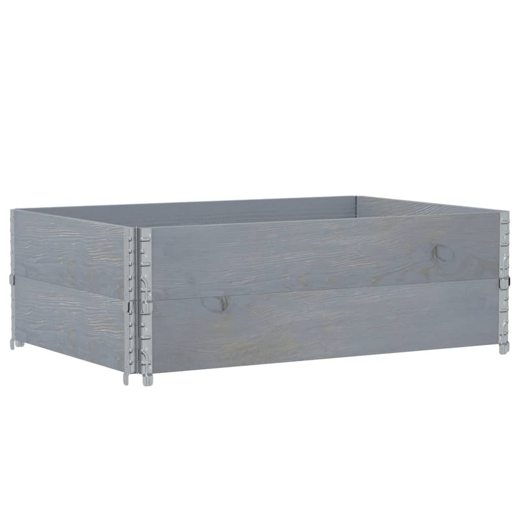 vidaXL Palletopzetranden Grenenhout Grijs (2 st) - 60% Korting!