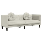 vidaXL 3-zits Bank Crème Fluweel - 40% Korting