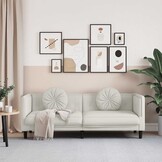 vidaXL 3-zits Bank Crème Fluweel - 40% Korting