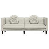 vidaXL 3-zits Bank Crème Fluweel - 40% Korting